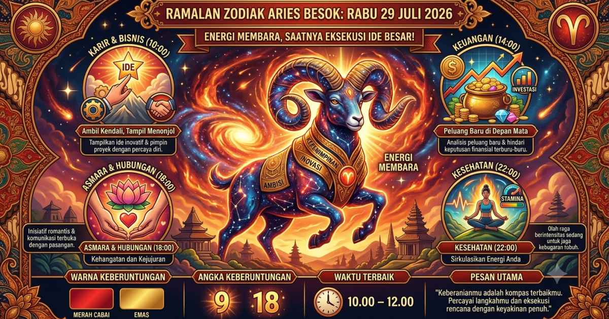 Prospek Zodiak Aries 29 Juli 2026: Peluang Emas Mengambil Kendali Karir dan Bisnis