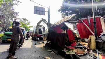 Penertiban PKL di Bandung (Foto: Bima Bagaskara/detikJabar).
