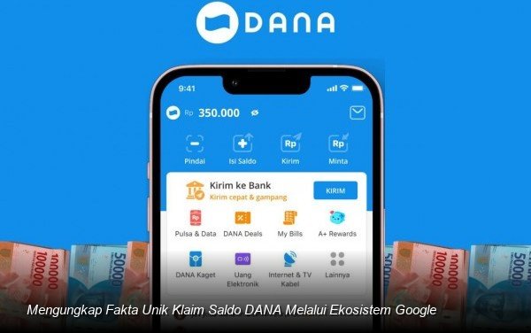 Tampilan antarmuka aplikasi Google yang menampilkan notifikasi pendapatan atau imbalan digital.