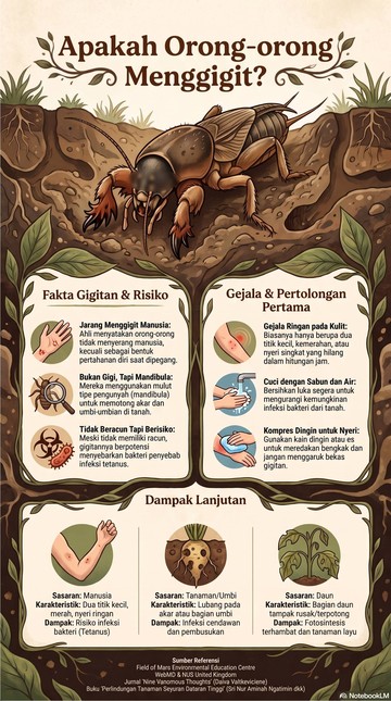 Infografik: apakah orong-orong menggigit (Foto: NotebookLM)