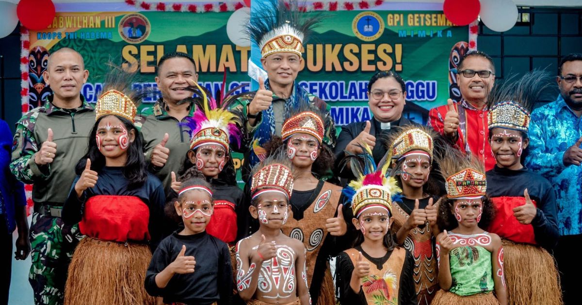 Satgas Koops TNI Habema Bangun Gedung Sekolah Minggu GPI Getsemani, Wujud Kepedulian bagi Anak Papua