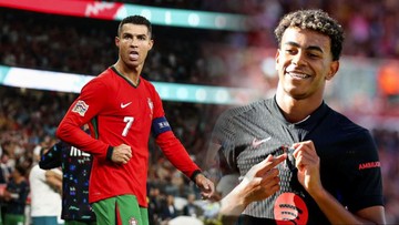 Cristiano Ronaldo dan Lamine Yamal (Foto: Agus Dwy Nugroho)