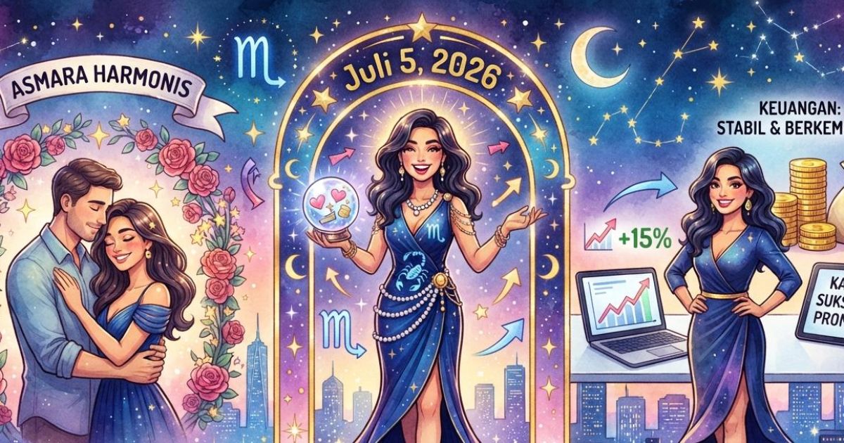 Ilustrasi ramalan Scorpio 5 Juli 2026. (Gemini / Dayfri)