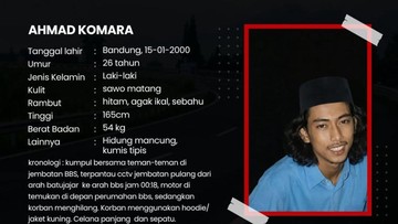 Informasi pencarian orang hilang: Ahmad Komara (Foto: Istimewa)