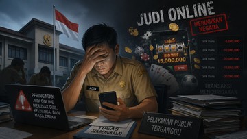 Ilustrasi ASN terindikasi main judi online (dibuat dengan AI)Foto: Istimewa