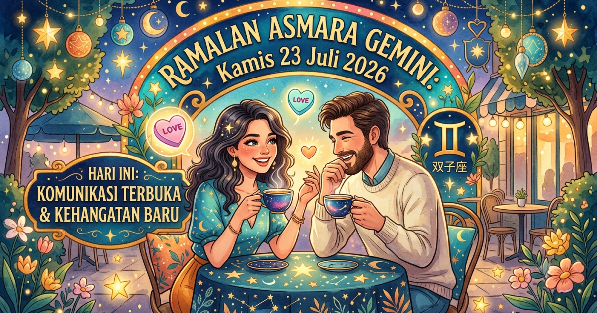 Ramalan Asmara Zodiak Gemini Hari Ini, Kamis 23 Juli 2026