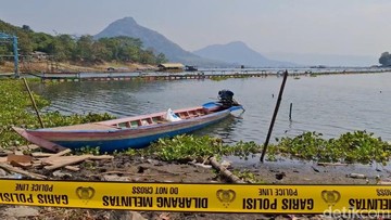 TKP Satpam Tewas Terborgol di Waduk Jatiluhur, Purwakarta (Foto: Dian Firmansyah/detikJabar)