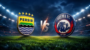 Ilustrasi Persib Bandung vs Arema FC. (Foto: Olah visual menggunakan ChatGPT)