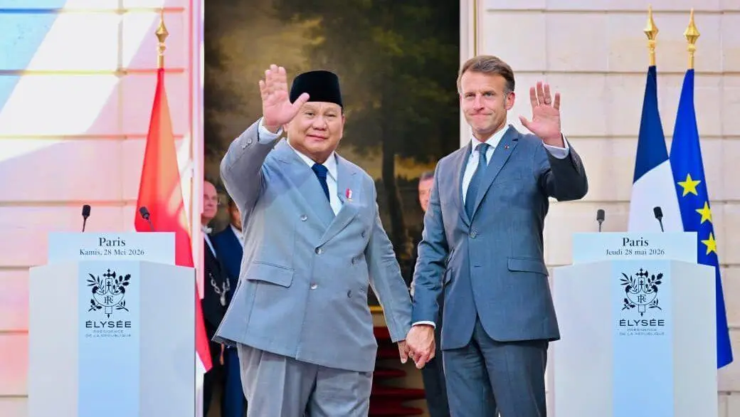 Presiden Prabowo dan Emmanuel Macron Pererat Kerja Sama Strategis Indonesia-Prancis di Istana Élysée