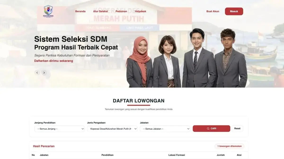 Panduan Cara Daftar Manajer Koperasi Merah Putih via phtc.panselnas.go.id
