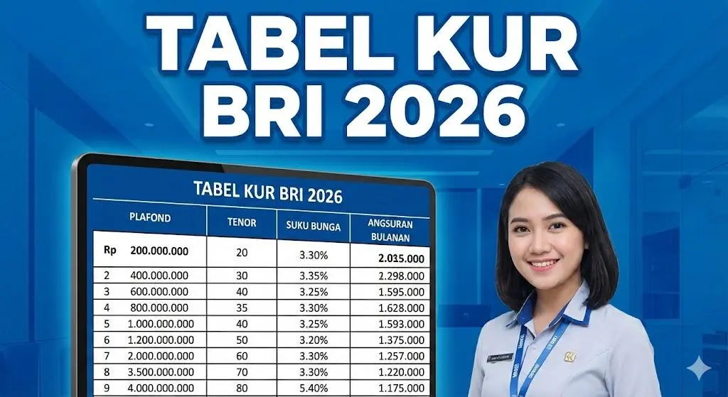 Tabel KUR BRI April 2026 Pinjaman Rp 20 Juta: Cicilan Ringan Mulai Rp 396 Ribu per Bulan