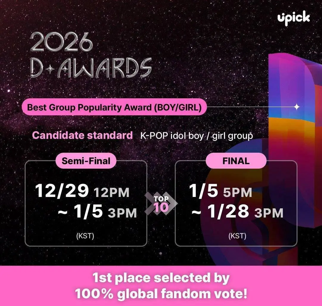 Cara Voting Best Group Popularity Award D Awards 2026 di UPICK, Fans K-Pop Wajib Tahu