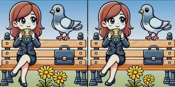 Tes Logika Ketajaman Mata: Ada Gadis yang Sedang Makan Burger Ditemani Seekor Burung, Bisakah Kamu Temukan 3 Perbedaannya, Waktunya 19 Detik!