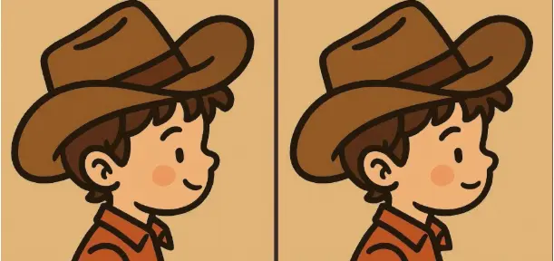 Tes Ketajaman Mata: Temukan 3 Perbedaan pada Gambar Anak Laki-Laki yang Memakai Topi Koboi Ini, Dalam 51 Detik!