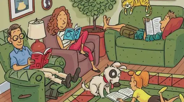 Tes IQ Teka-Teki Gambar: Bisakah Kamu Temukan Kata 'Buku' Pada Gambar Adegan Keluarga Ini dalam 5 Detik!