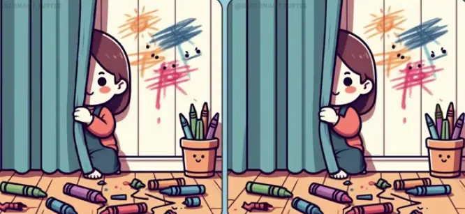 Teka-teki Asah Otak: Temukan 3 Perbedaan pada Gambar Anak yang Sedang Melukis Ini, dalam Waktu 30 Detik