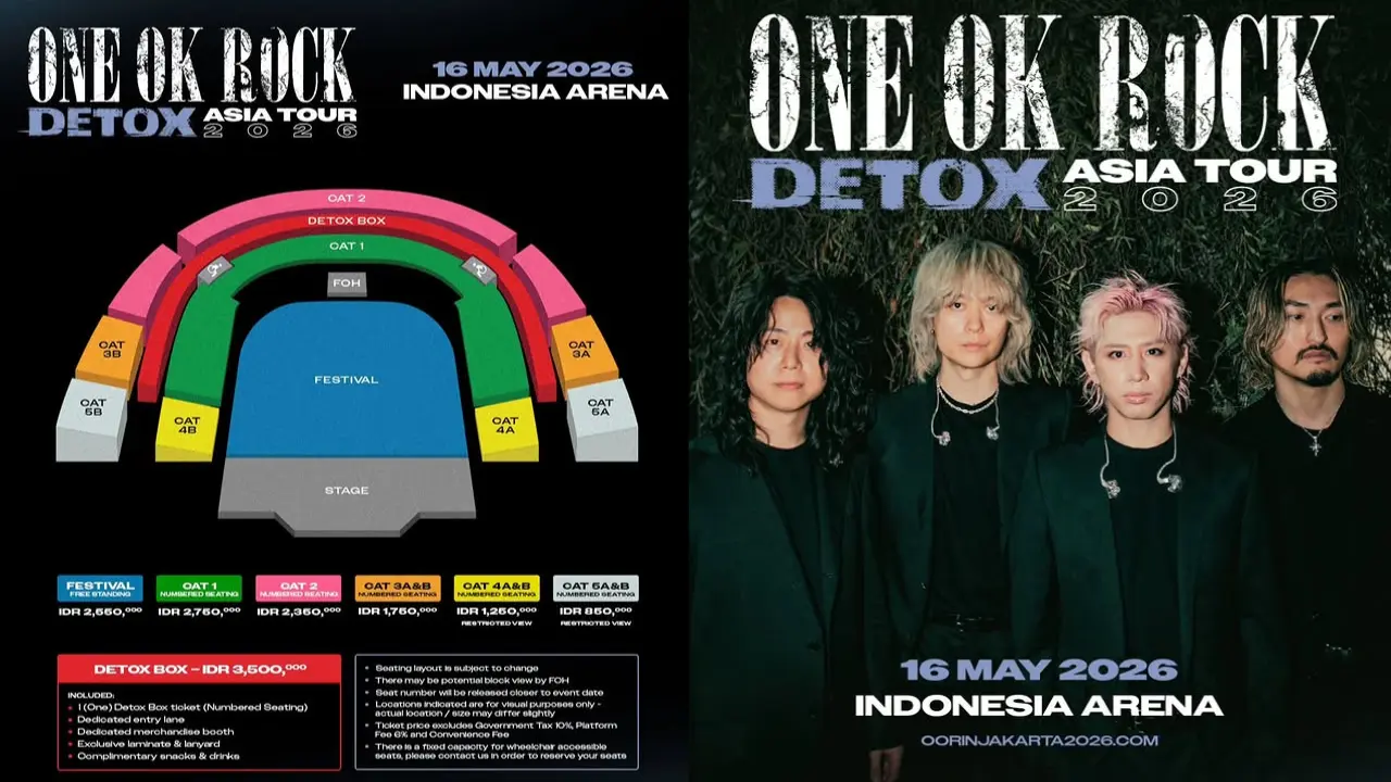 Harga Tiket ONE OK ROCK Jakarta 2026: Mulai Rp850.000 Hingga Rp2.750.000 Sesuai Kategori
