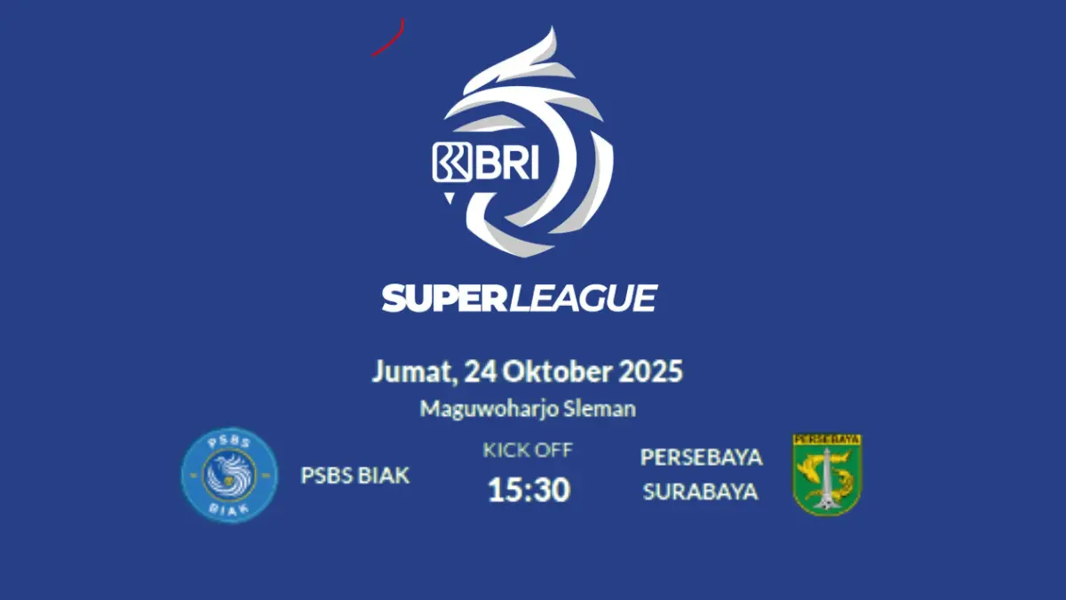 Klik Disini! LINK LIVE Streaming BRI Super League: PSBS Biak vs Persebaya Surabaya