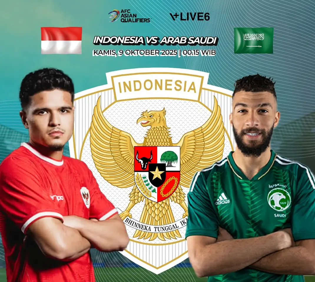 Link Live Streaming Indonesia vs Arab Saudi, Laga Perdana Grup B Kualifikasi Piala Dunia 2026 Zona Asia Malam Ini